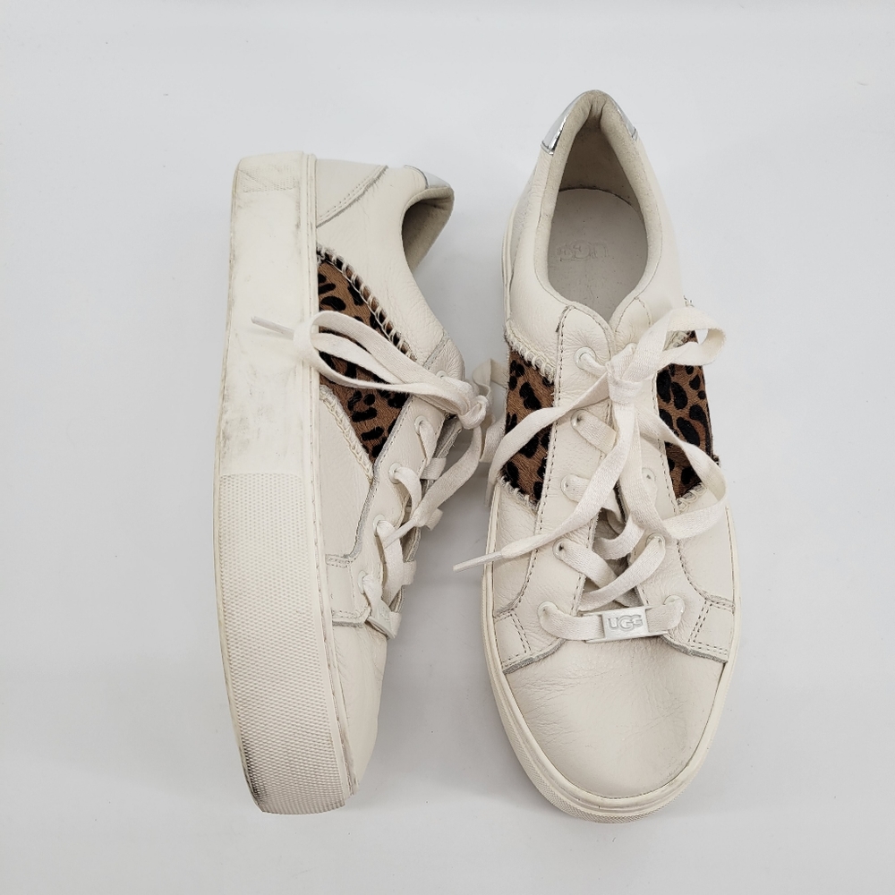 Ugg Dinale exotic leather sneakers 9 white